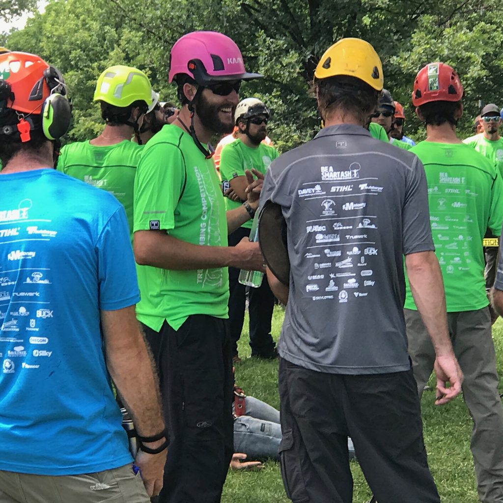 Wearing Be A Smart Ash Shirts, Arborists Gather In Denver's Washington Park For The 2017 International Society Of Arboriculture’s Rocky Mountain Chapter Tree Climbing Competition.
