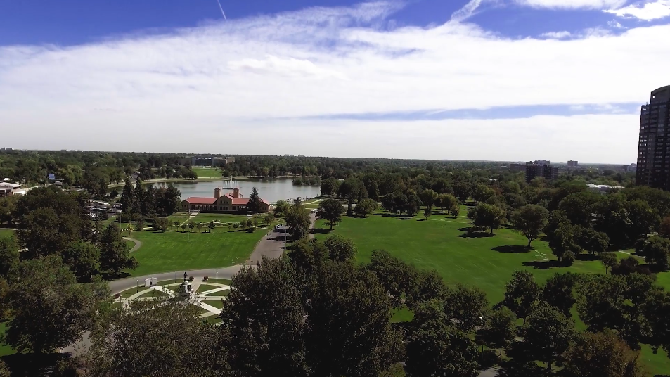A view of Denver from City Park